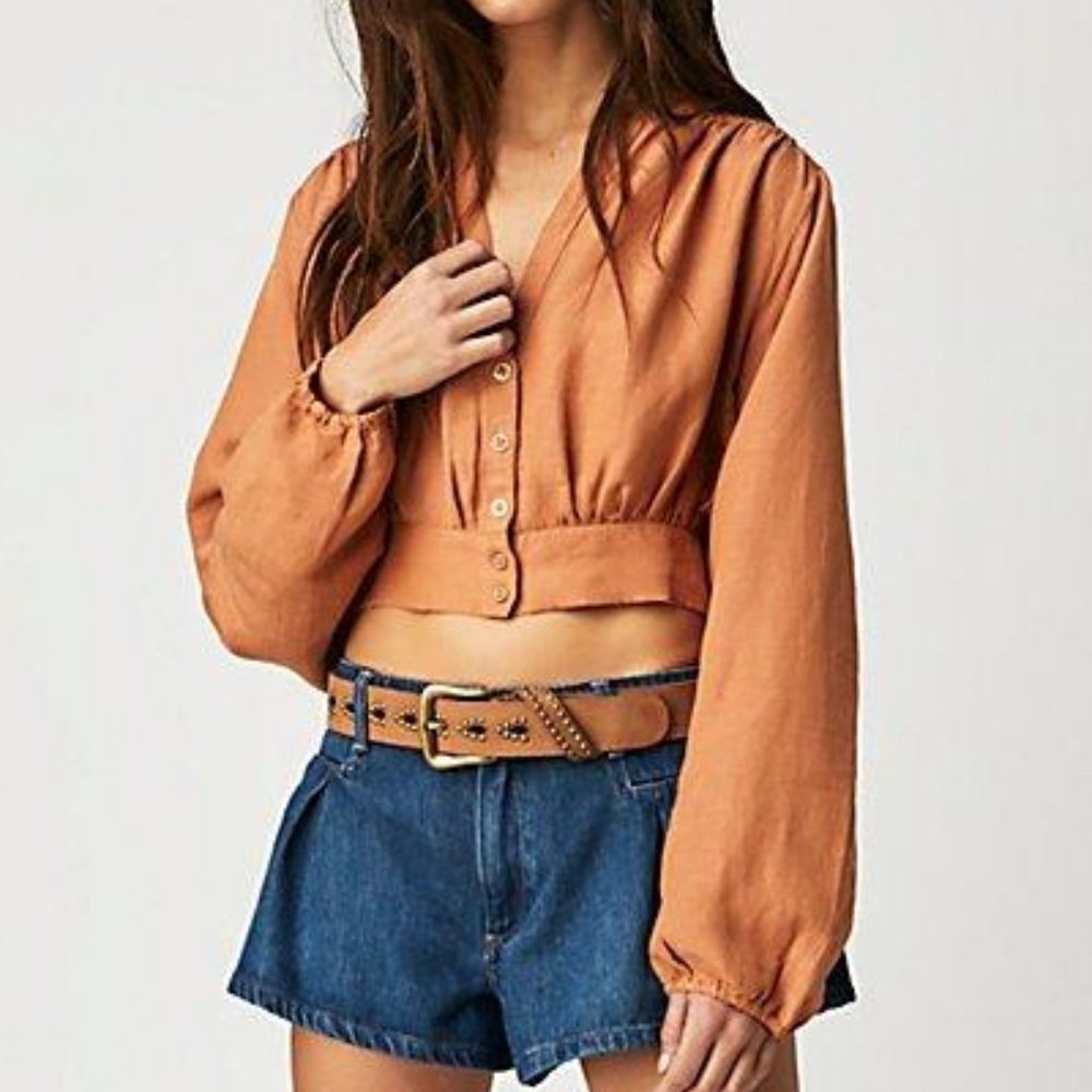 Free People Fly Away Tie Shirt